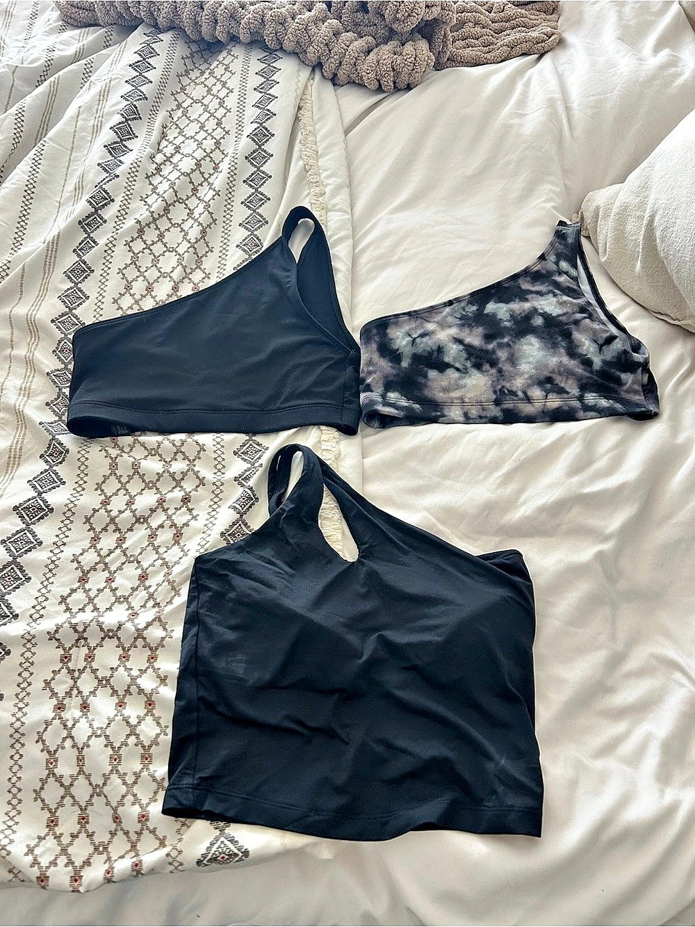 Bundle of asymmetrical sports bras